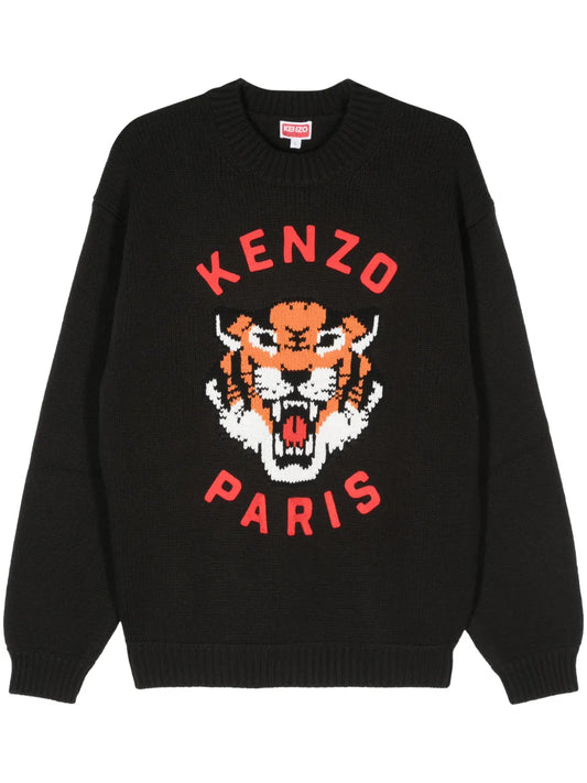 Lucky Tiger-Intarsia Sweater