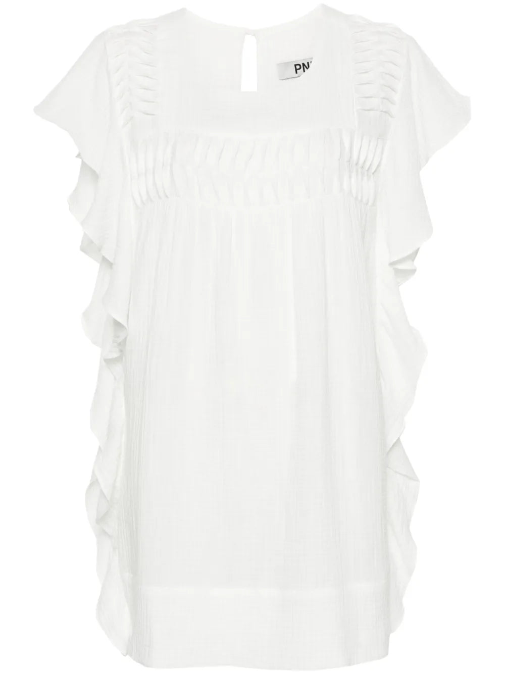 Ruffled Cotton Mini Dress