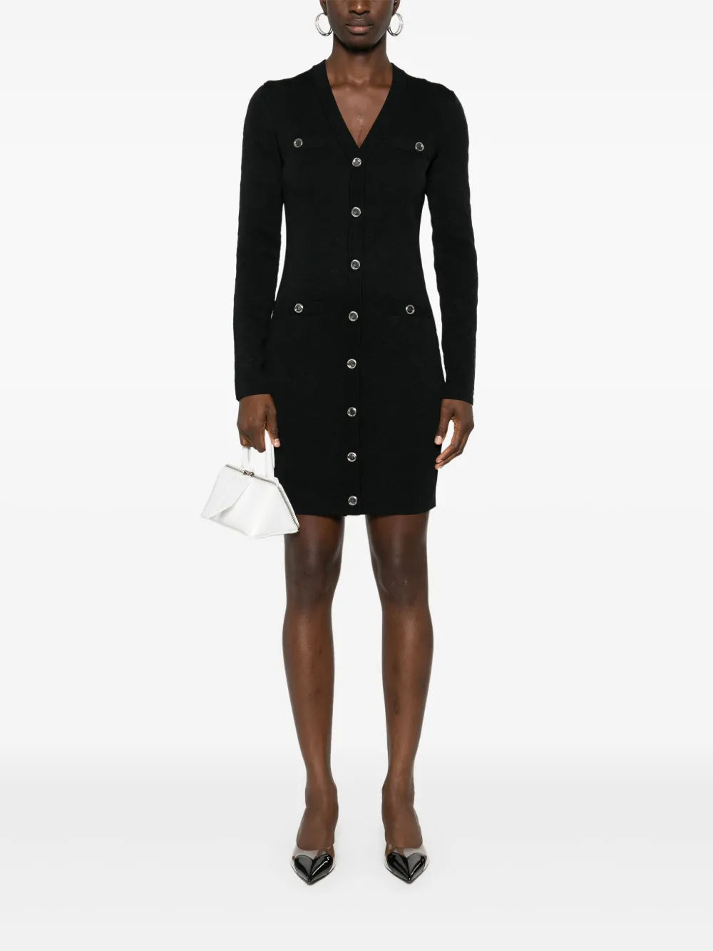 Jacquard-Logo Cardigan Dress