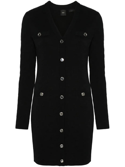 Jacquard-Logo Cardigan Dress