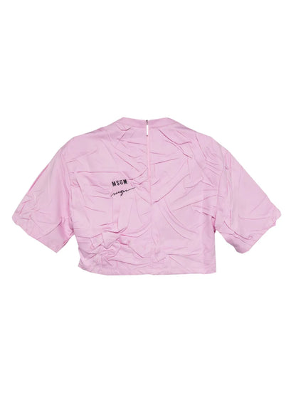 Pleated Cotton T-Shirt