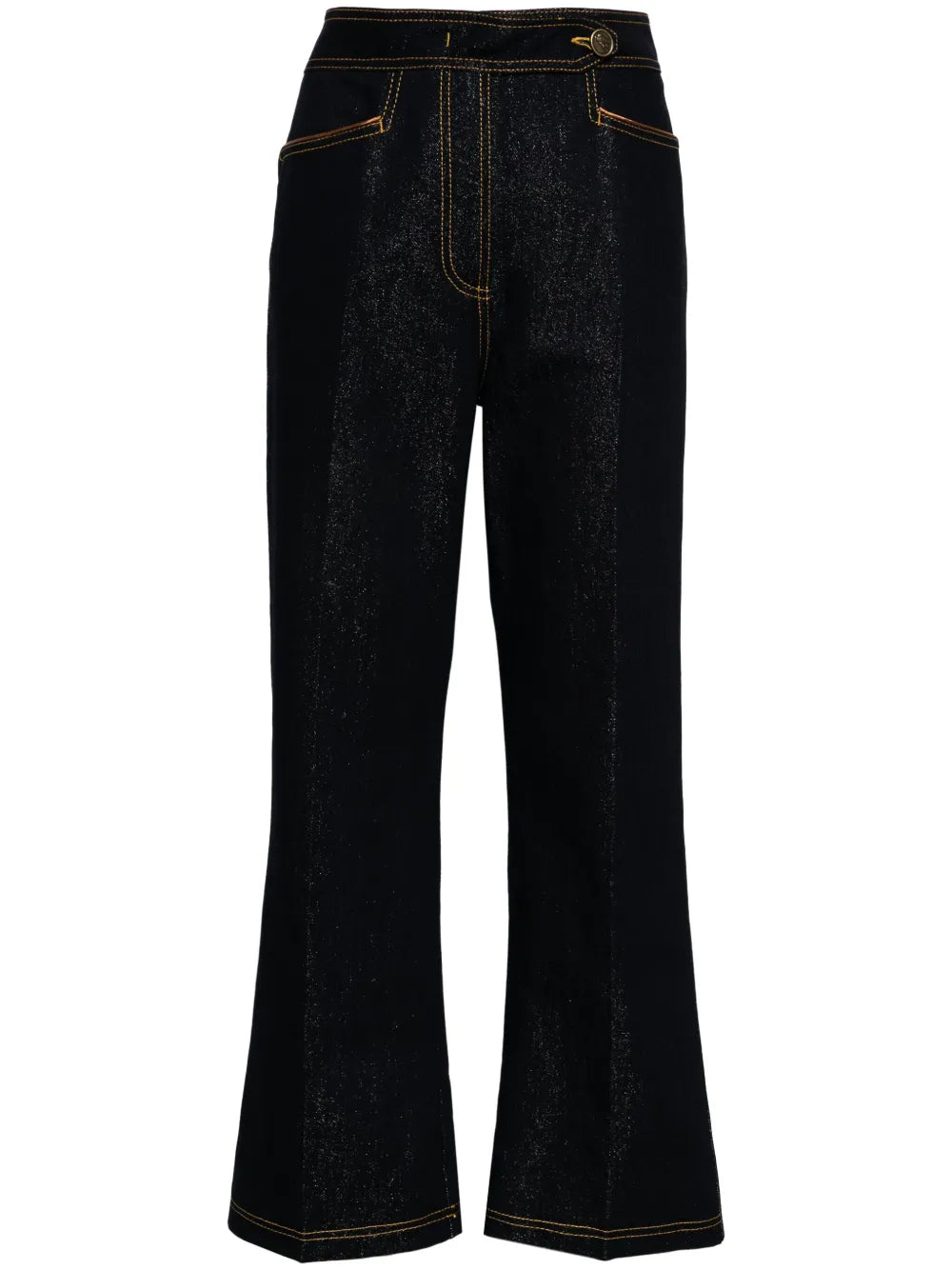 Pegaso-Buttons Cropped Jeans