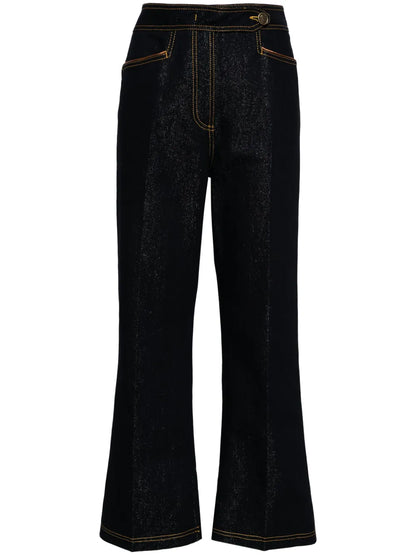 Pegaso-Buttons Cropped Jeans