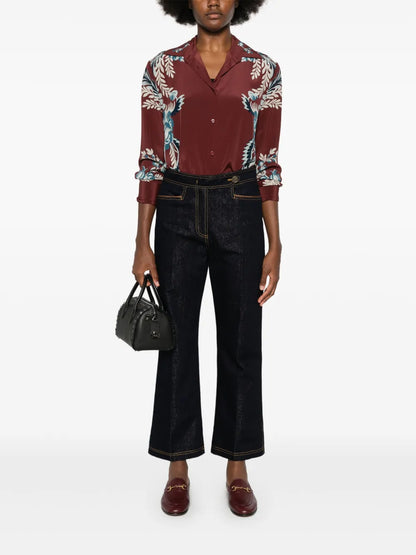 Pegaso-Buttons Cropped Jeans
