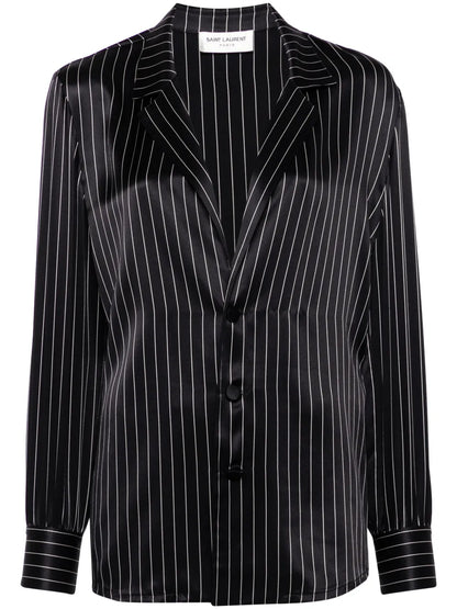 Striped Silk Pajam Shirt