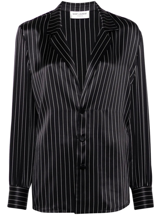 Striped Silk Pajam Shirt