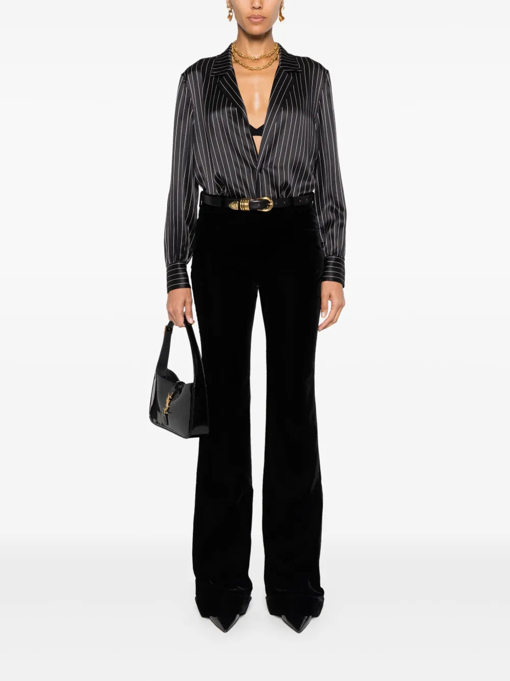 Striped Silk Pajam Shirt
