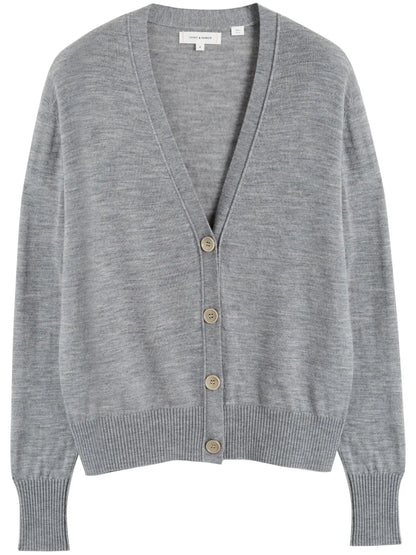 Fine-Knit Merino Cardigan