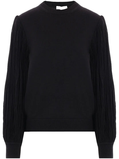 Fringed-Sleeve Jumper