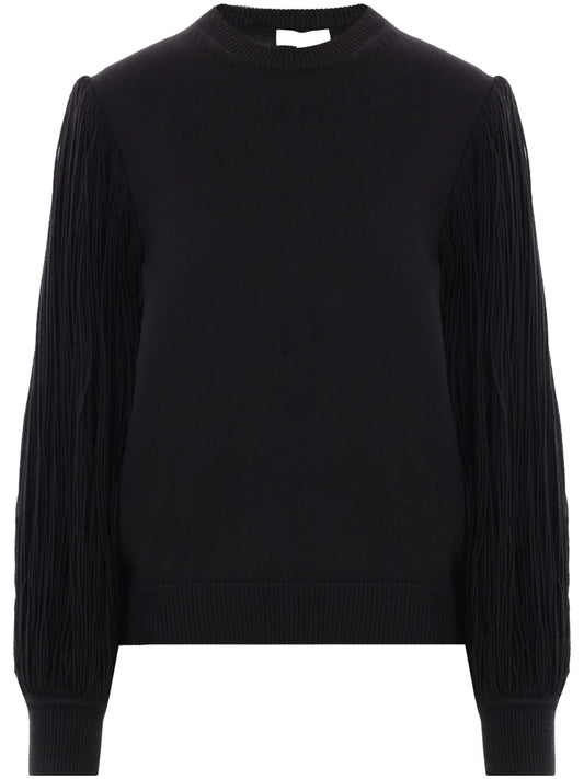 Fringed-Sleeve Jumper