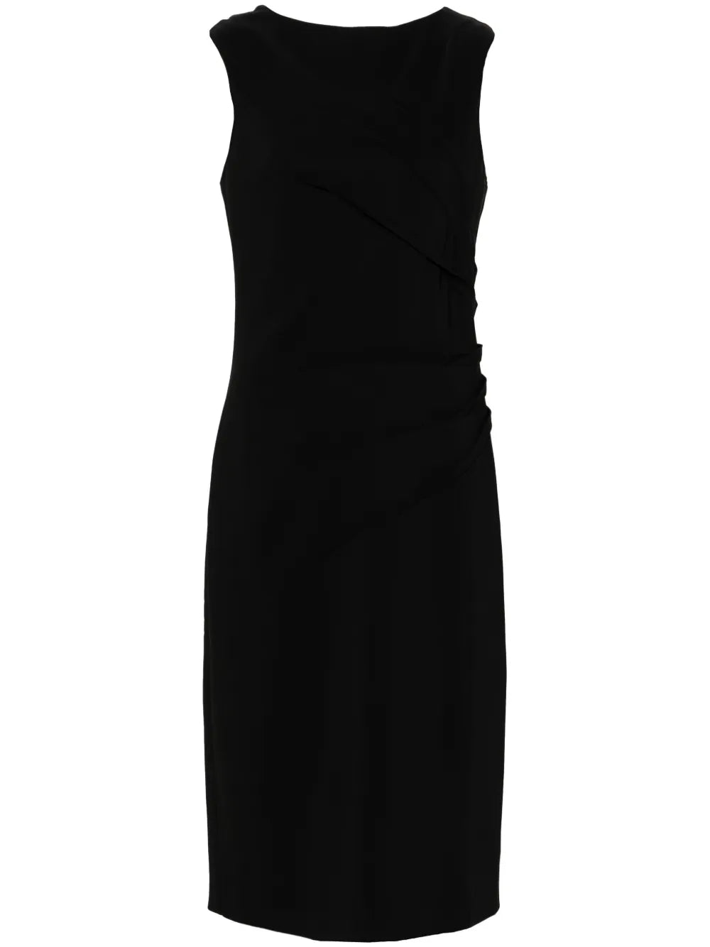 Pleat-Detail Midi Dress