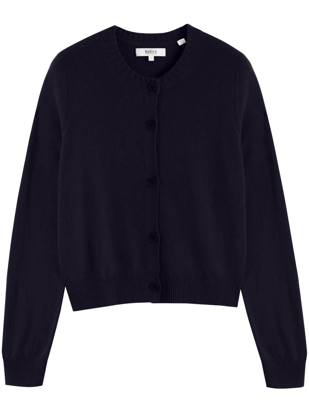 Crew-Neck Knitted Cardigan