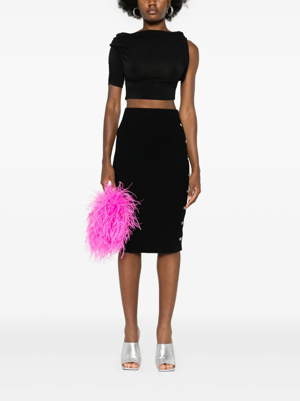 Ribbed-Knit Midi Skirt