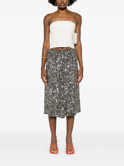 Sequin-Emebellished Midi Skirt