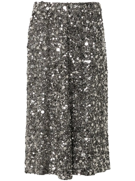 Sequin-Emebellished Midi Skirt