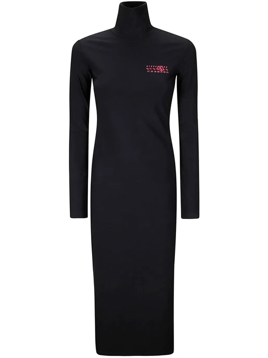 Logo-Print Midi Dress