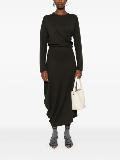 Long-Sleeve Twisted Dress
