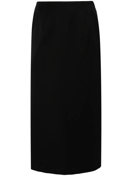 Flap-Detail Midi Skirt