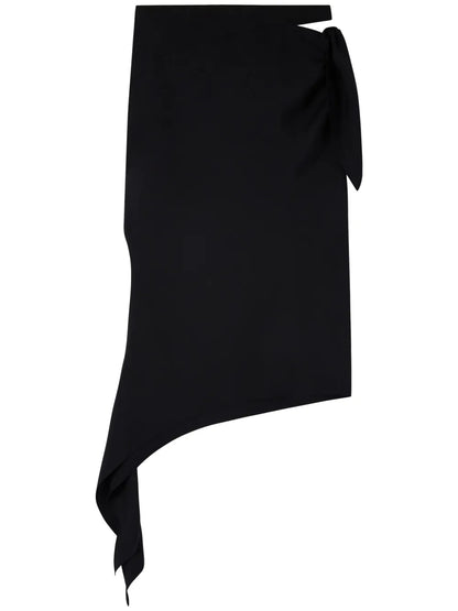 Knot Slash Midi Skirt