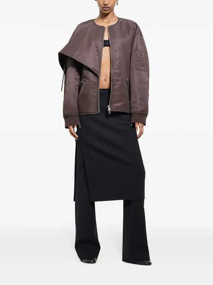 Bow-Collar Bomber Jacket