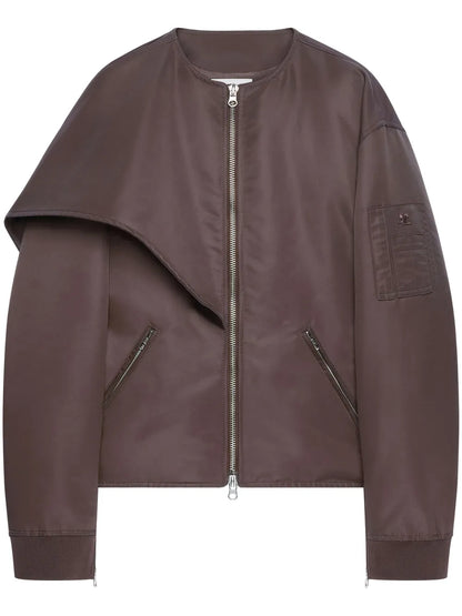 Bow-Collar Bomber Jacket