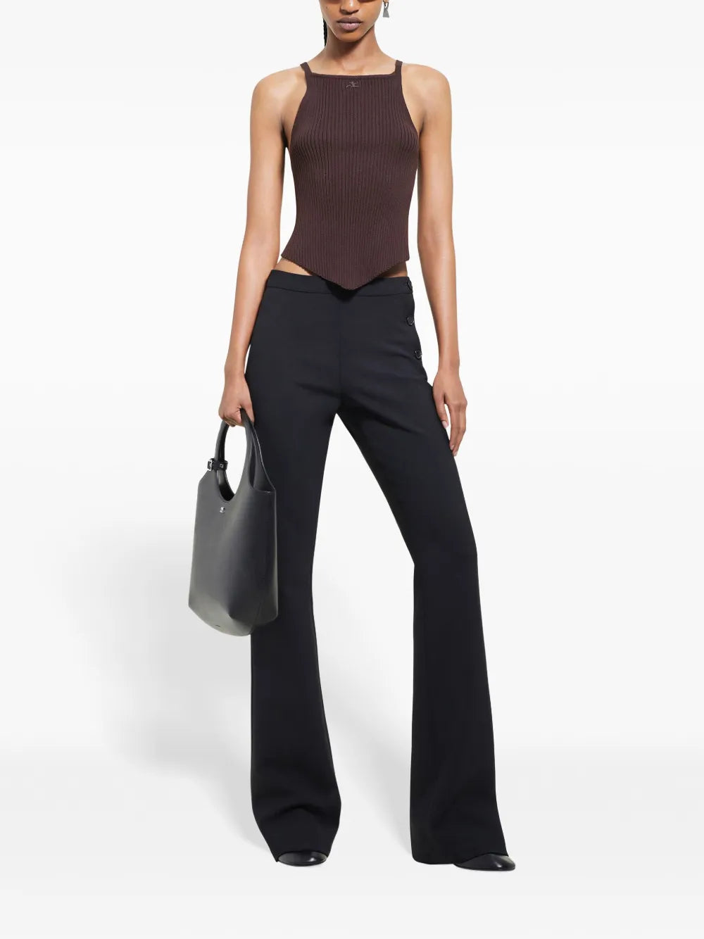 Pointy Rib-Knit Tank Top