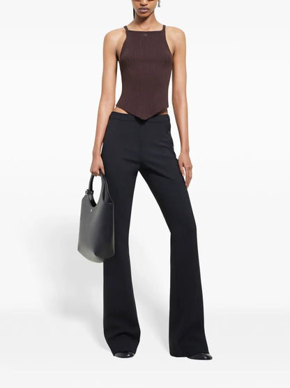 Pointy Rib-Knit Tank Top