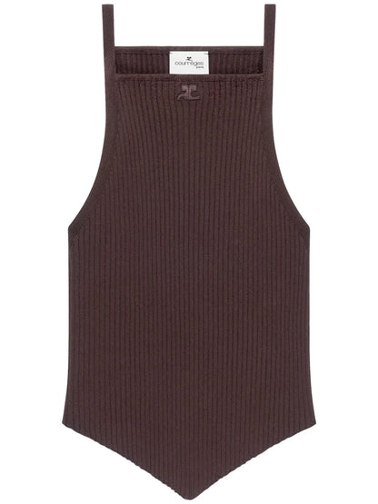 Pointy Rib-Knit Tank Top
