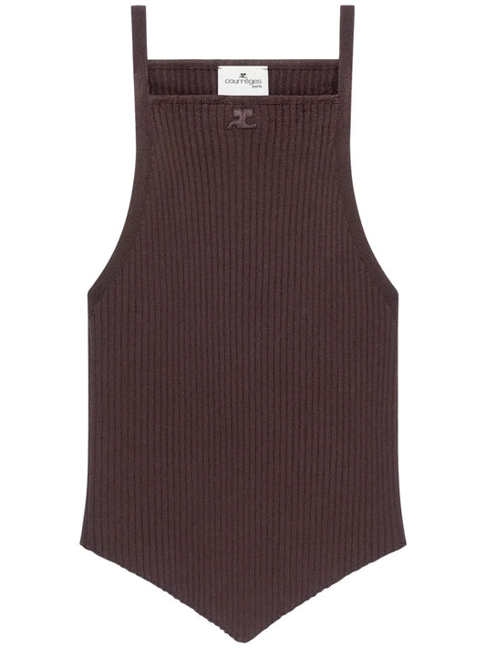 Pointy Rib-Knit Tank Top