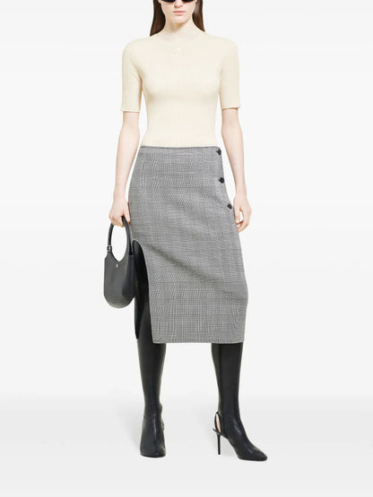 Oblique Prince Of Wales Midi Skirt