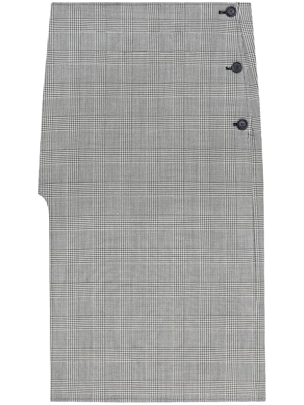 Oblique Prince Of Wales Midi Skirt