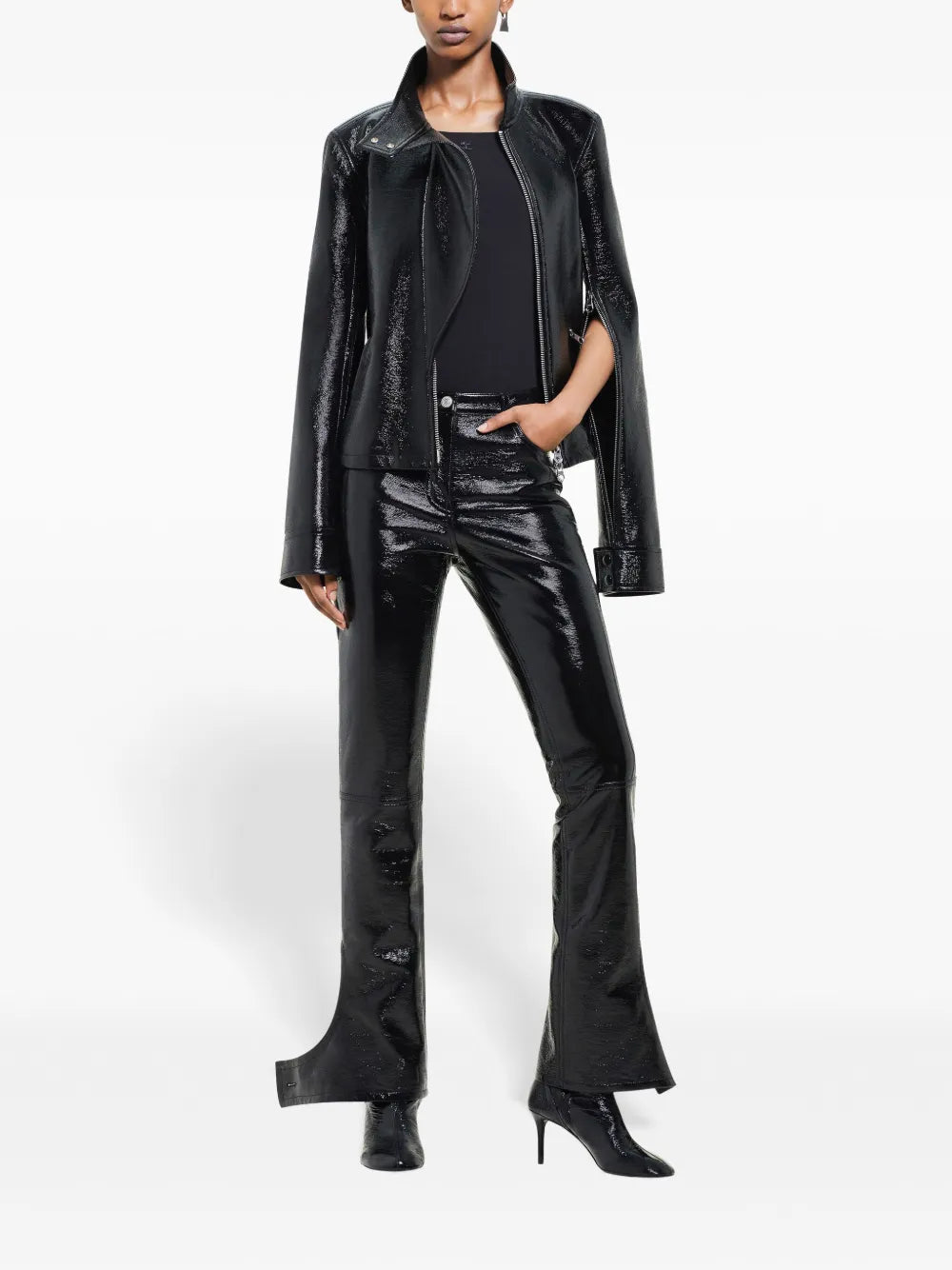 Reversed Vinyl Trousers