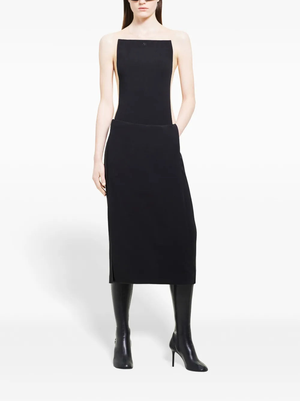 Illusion Draped Midi Skirt