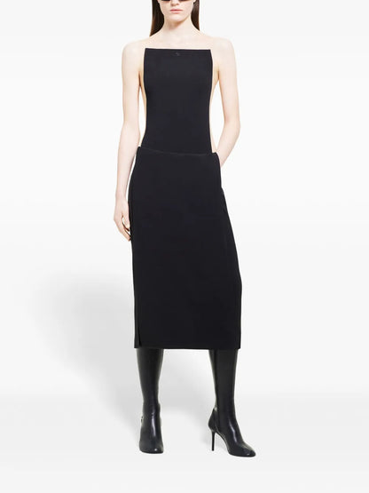 Illusion Draped Midi Skirt