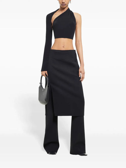 Oblique Tailored Midi Skirt