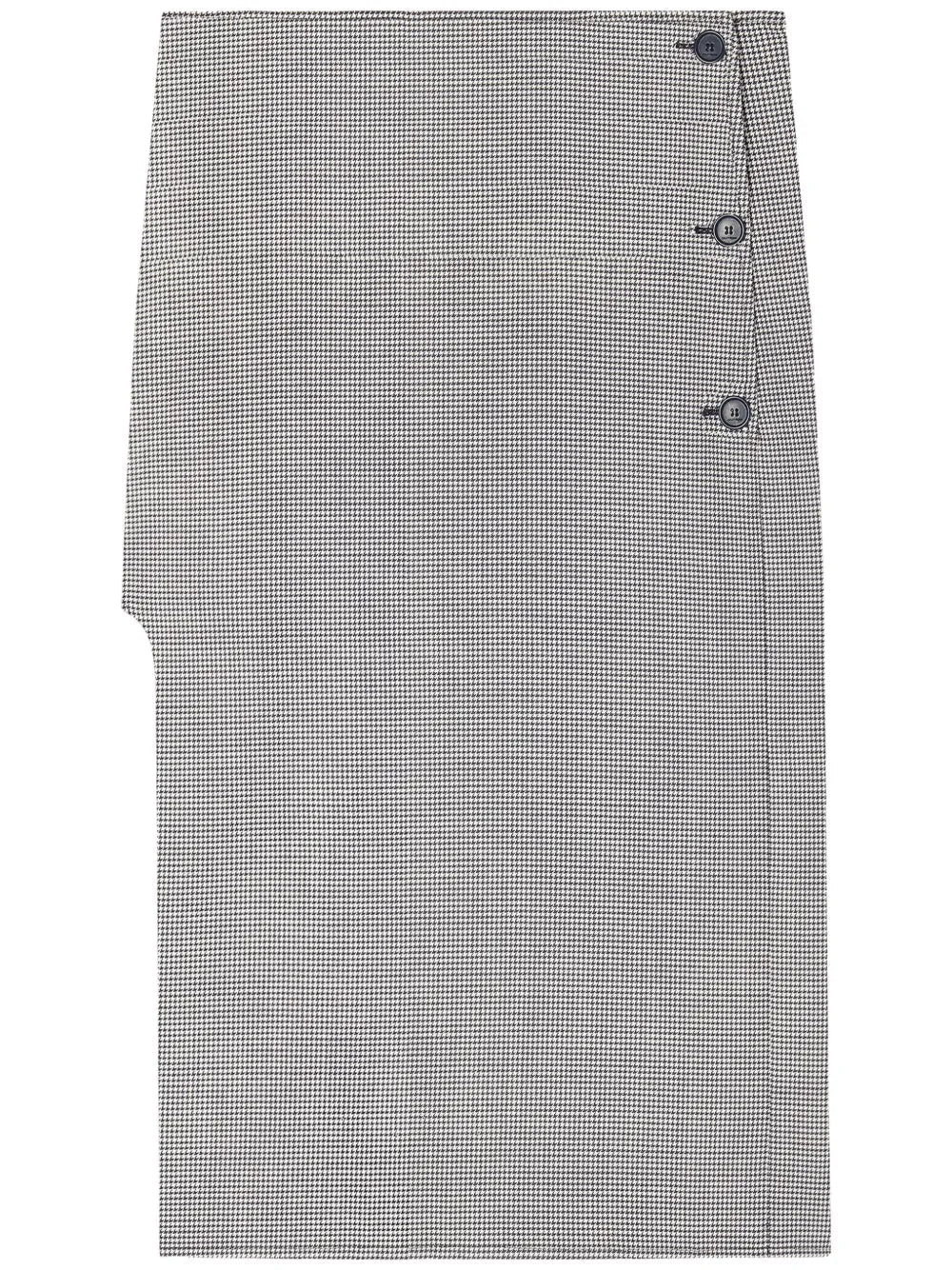Oblique Houndstooth Midi Skirt