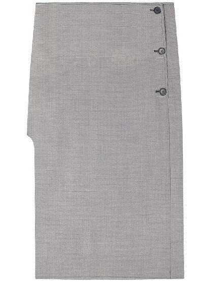 Oblique Houndstooth Midi Skirt
