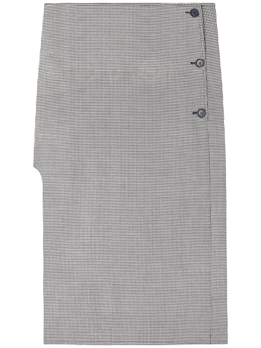 Oblique Houndstooth Midi Skirt