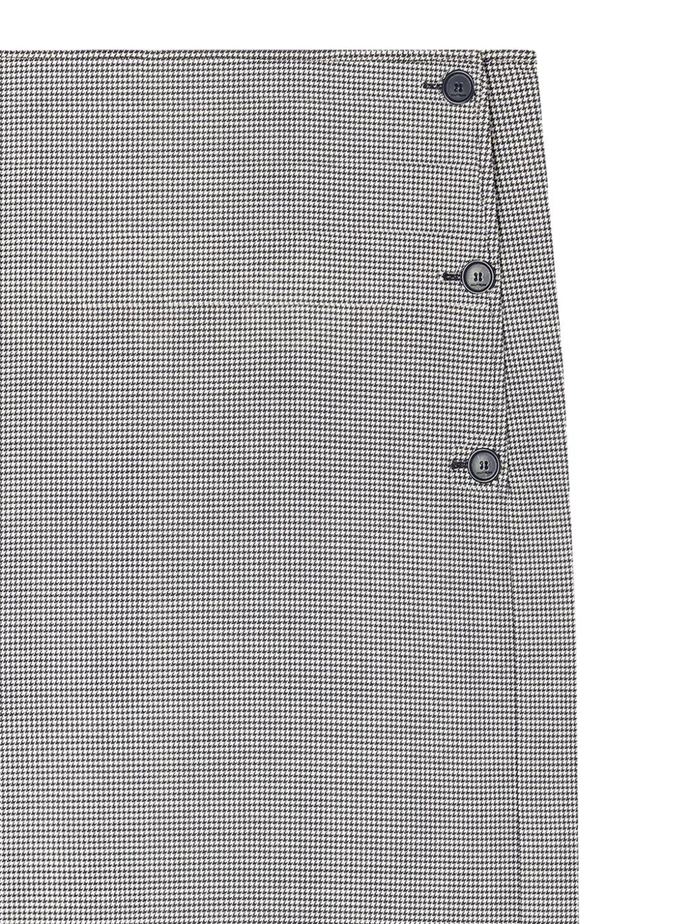 Oblique Houndstooth Midi Skirt