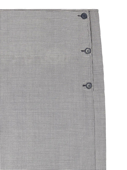 Oblique Houndstooth Midi Skirt