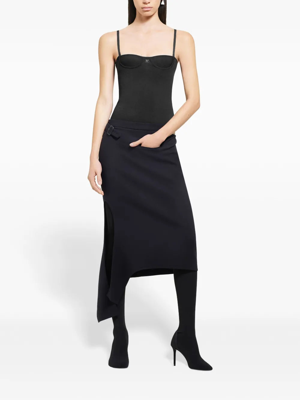 Slash Midi Skirt