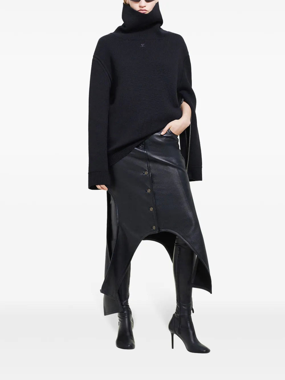 Reversed Leather Skirt