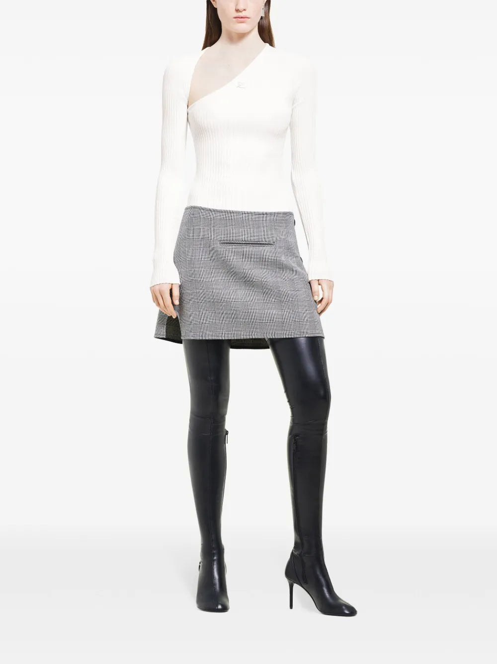 Oblique Prince Of Wales Mini Skirt