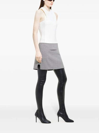 Oblique Houndstooth Mini Skirt