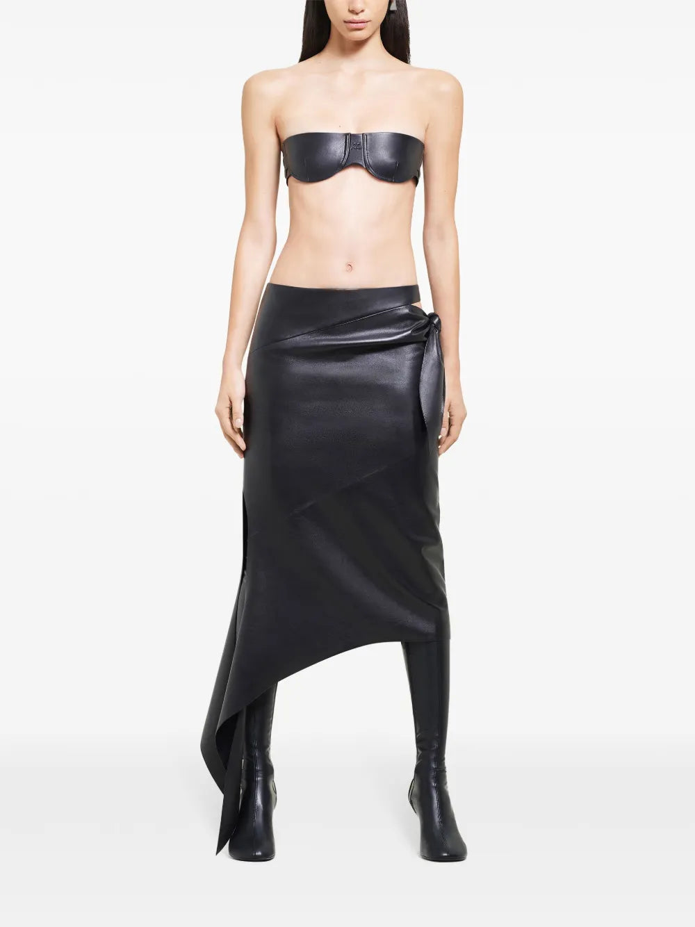Slash Leather Skirt