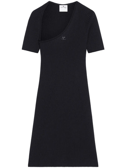 Slash Ribbed Knit Dress