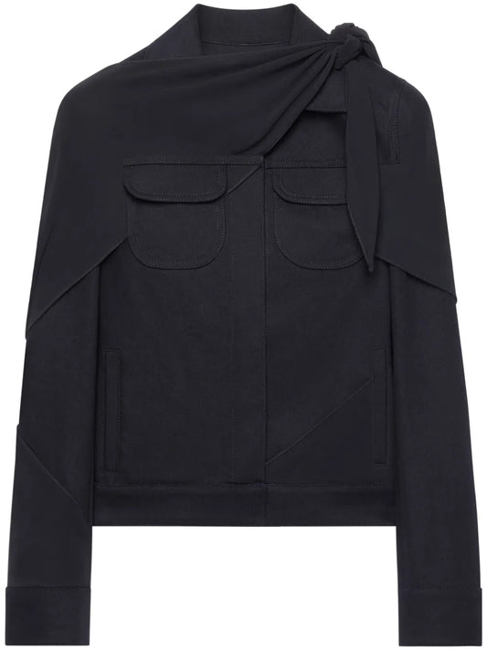 Draped Denim Trucker Jacket