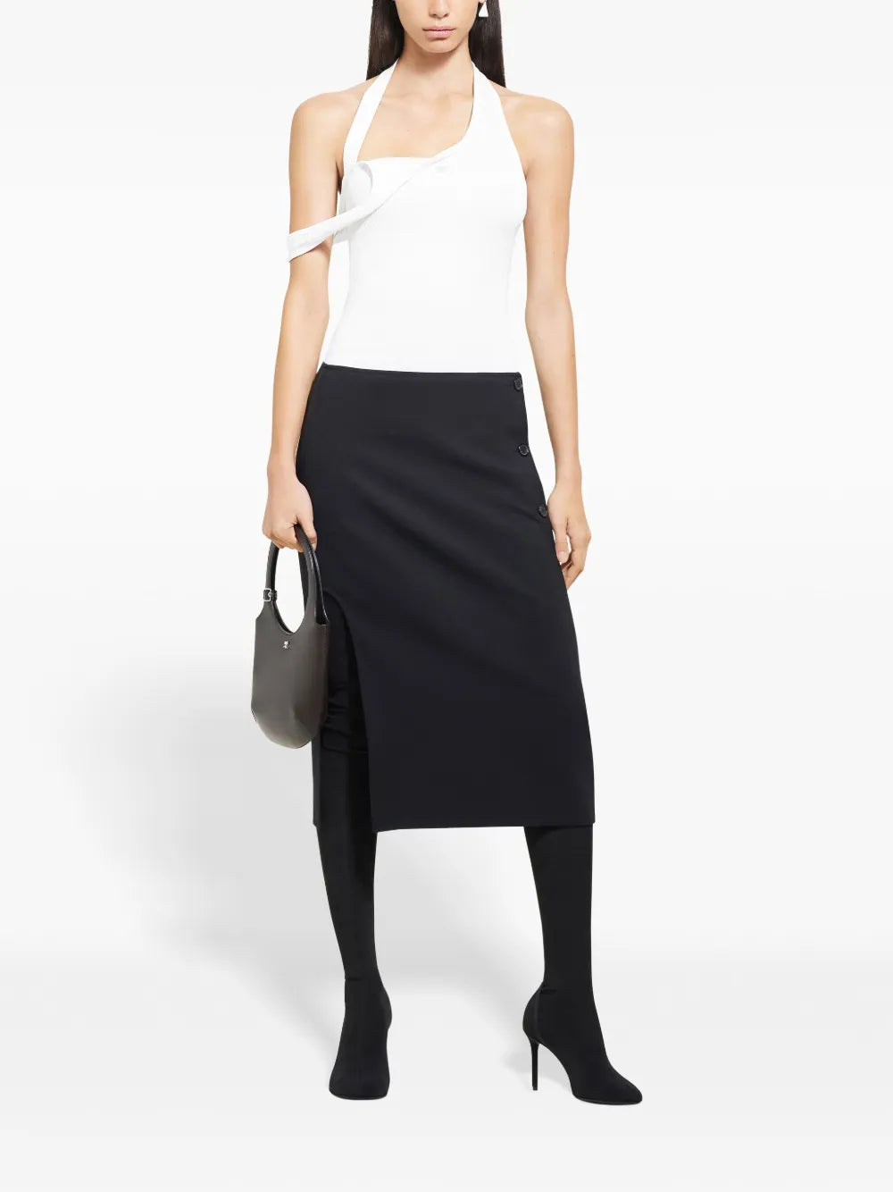 Asymmetric Ribbed-Knit Tank Top