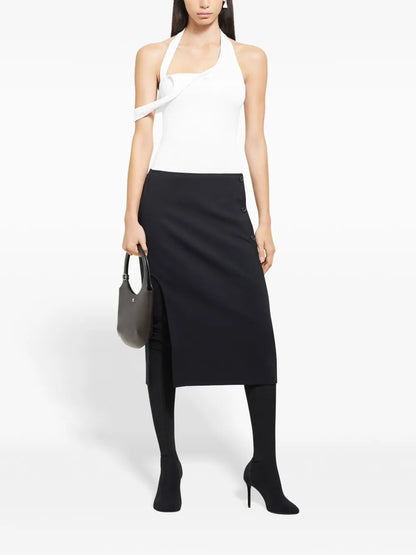 Asymmetric Ribbed-Knit Tank Top