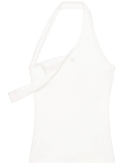 Asymmetric Ribbed-Knit Tank Top